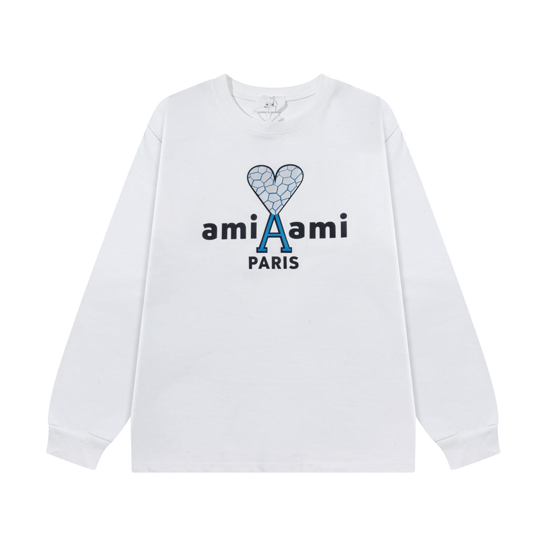 AMI PARIS ハート ロゴ コットン  長袖 Tシャツ★人気★