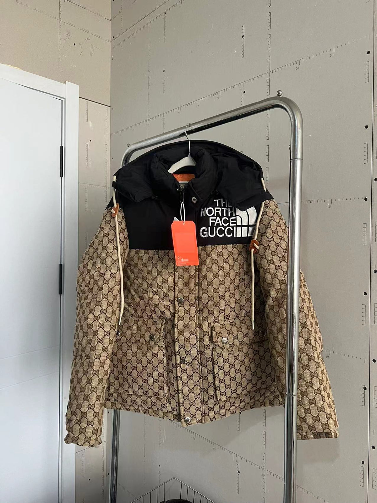 THE NORTH FAC グッチ ノースフェイス GG ロゴ ショート ダウンジャケット