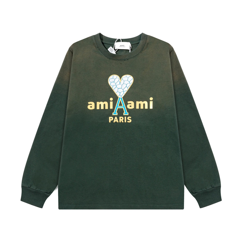 AMI PARIS ハート ロゴ コットン  長袖 Tシャツ★人気★