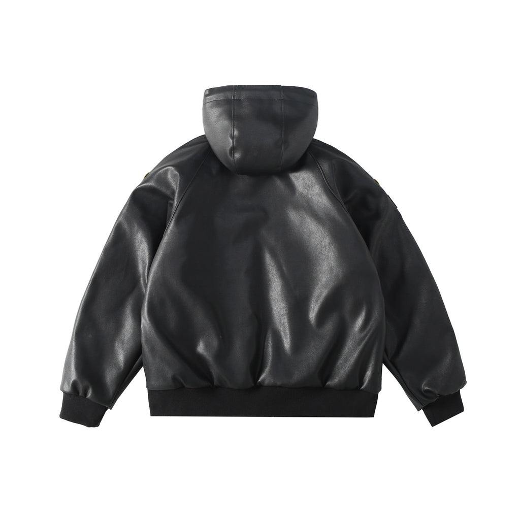 Supreme x Vanson Leathers FW24 ジャケット ロゴ刺繍パッチ ジッパー フード付きレザージャケット Travis Scott と同じスタイル