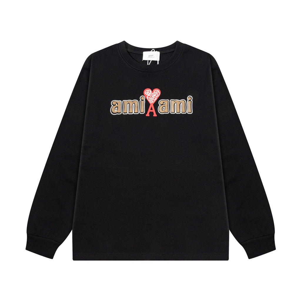 AMI PARIS ハート ロゴ コットン  長袖 Tシャツ★人気★