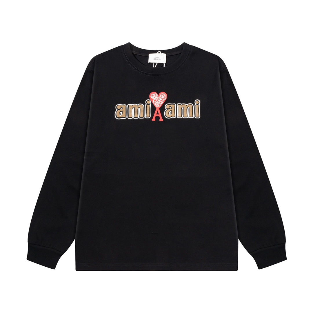 AMI PARIS ハート ロゴ コットン  長袖 Tシャツ★人気★