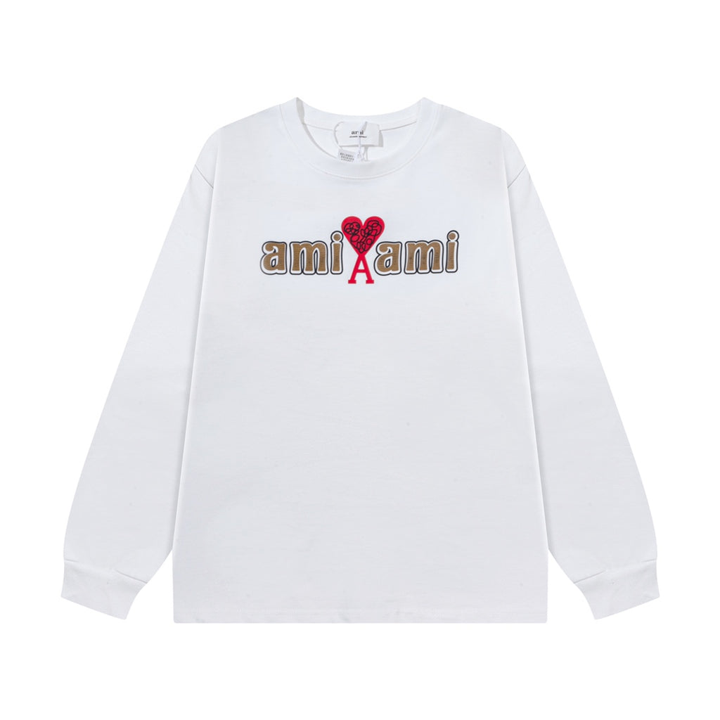 AMI PARIS ハート ロゴ コットン  長袖 Tシャツ★人気★