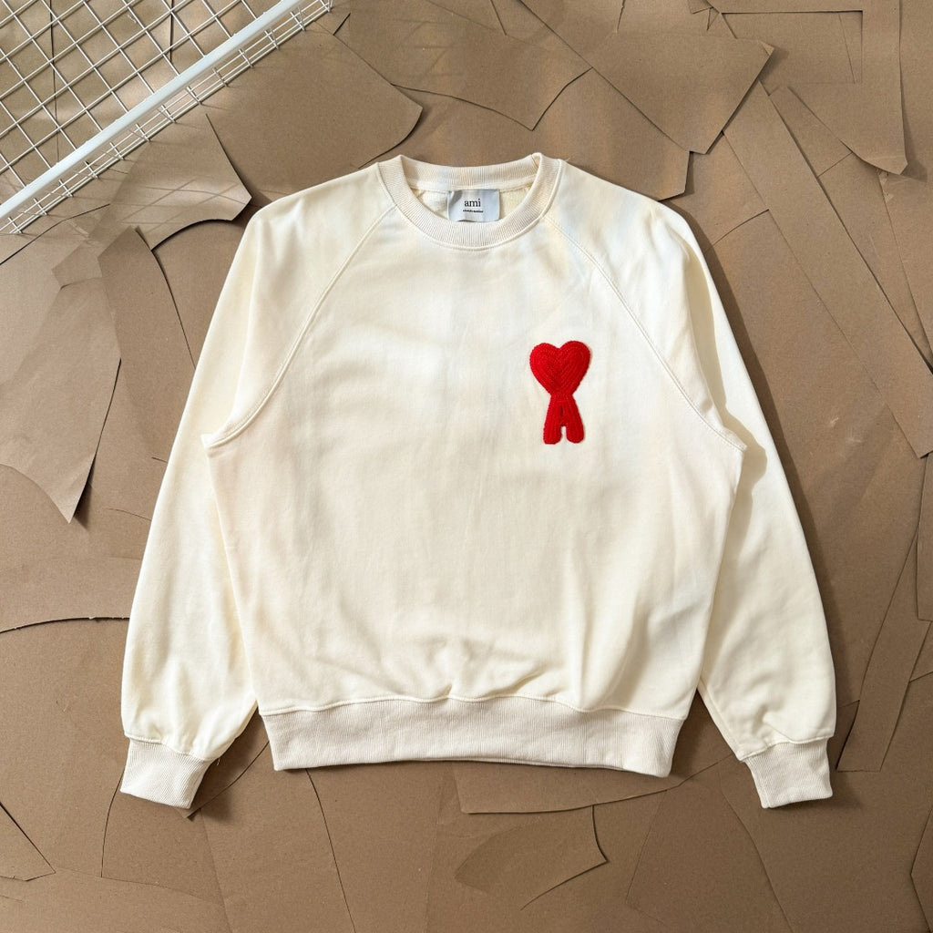 AMI PARIS アミ パリス ハート ロゴ コットン 刺繍 長袖 Tシャツ★人気★