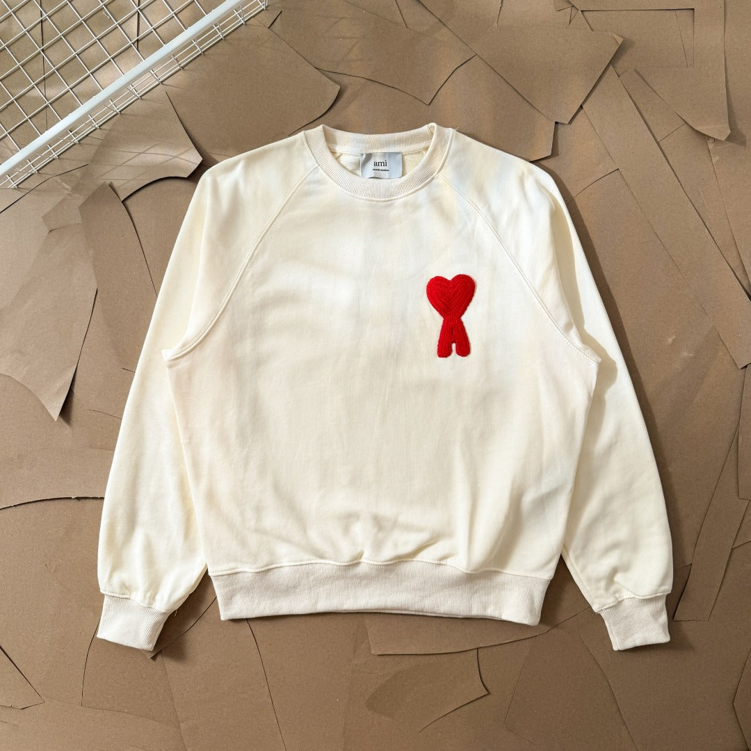 AMI PARIS アミ パリス ハート ロゴ コットン 刺繍 長袖 Tシャツ★人気★