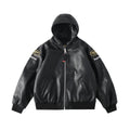 Supreme x Vanson Leathers FW24 ジャケット ロゴ刺繍パッチ ジッパー フード付きレザージャケット Travis Scott と同じスタイル