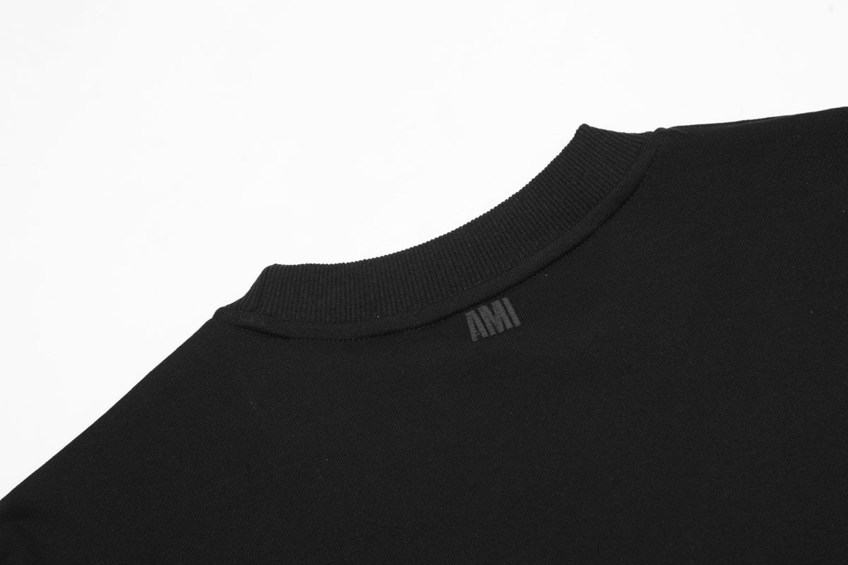 AMI PARIS ハート ロゴ コットン 刺繍 長袖 Tシャツ★人気★