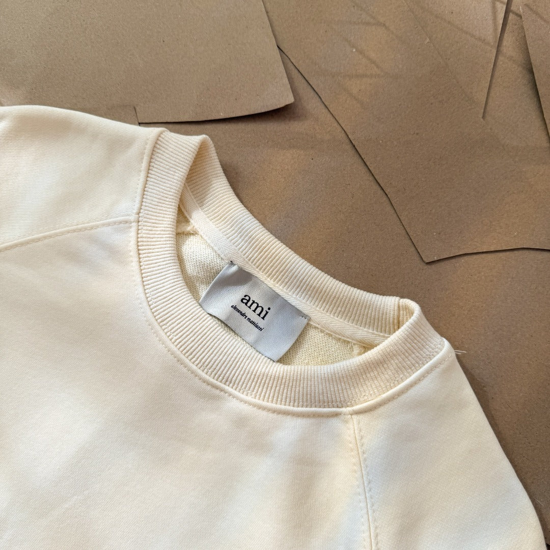 AMI PARIS アミ パリス ハート ロゴ コットン 刺繍 長袖 Tシャツ★人気★