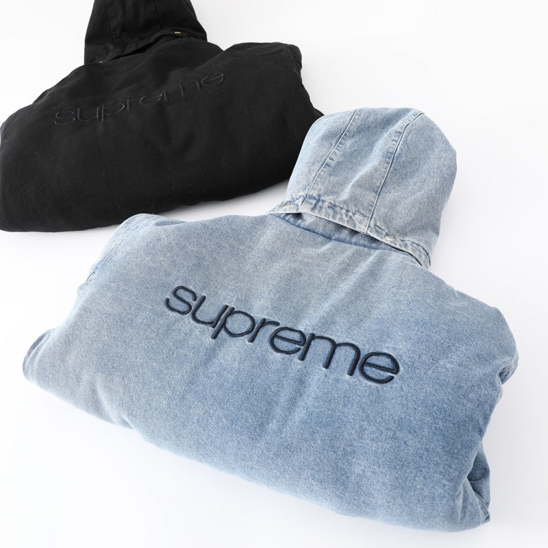 Supreme FW24 WEEK6 フェイクシアリング裏地ボンバージャケット ラムウールデニムジャケットコート