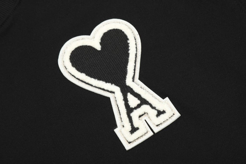 AMI PARIS ハート ロゴ コットン 刺繍 長袖 Tシャツ★人気★
