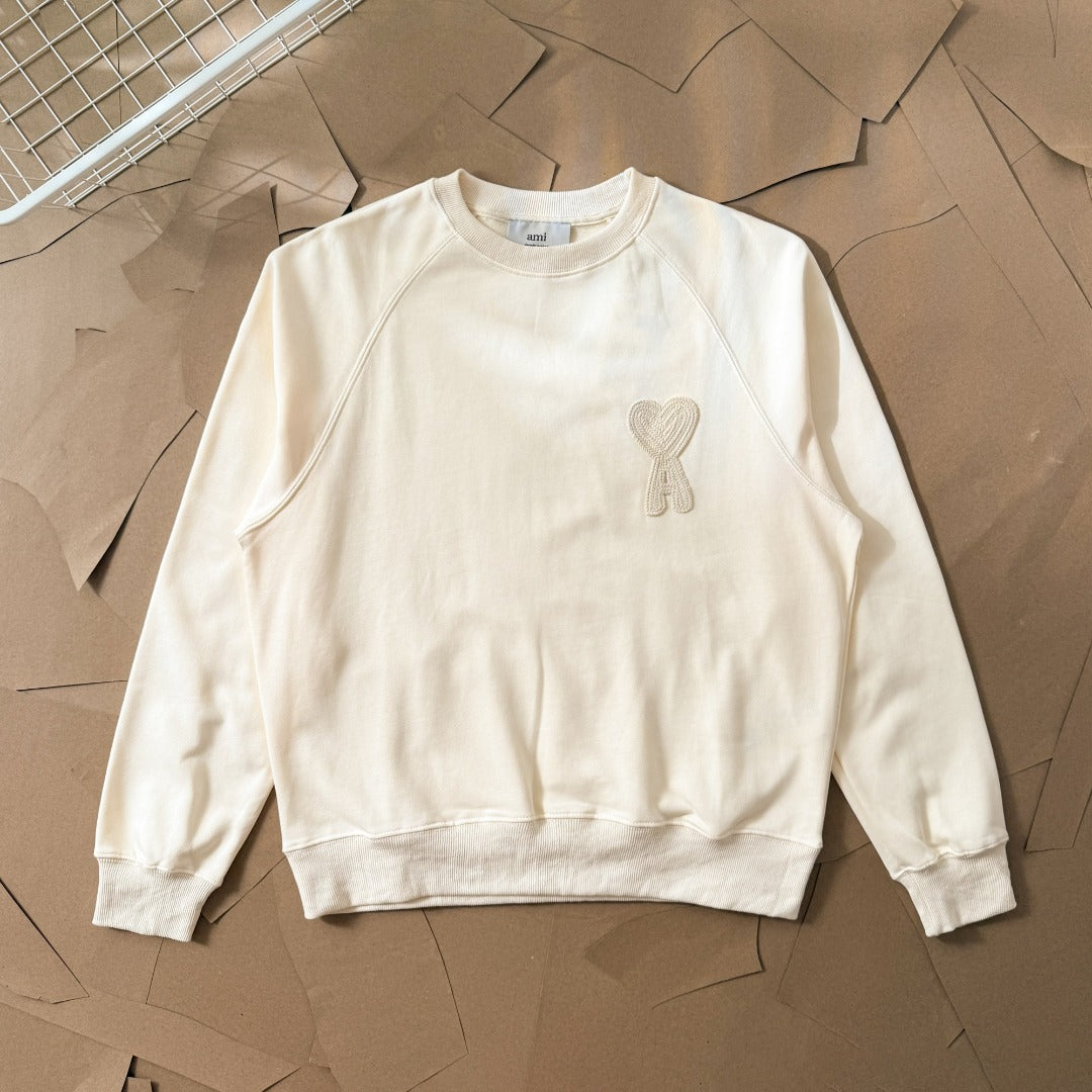 AMI PARIS アミ パリス ハート ロゴ コットン 刺繍 長袖 Tシャツ★人気★