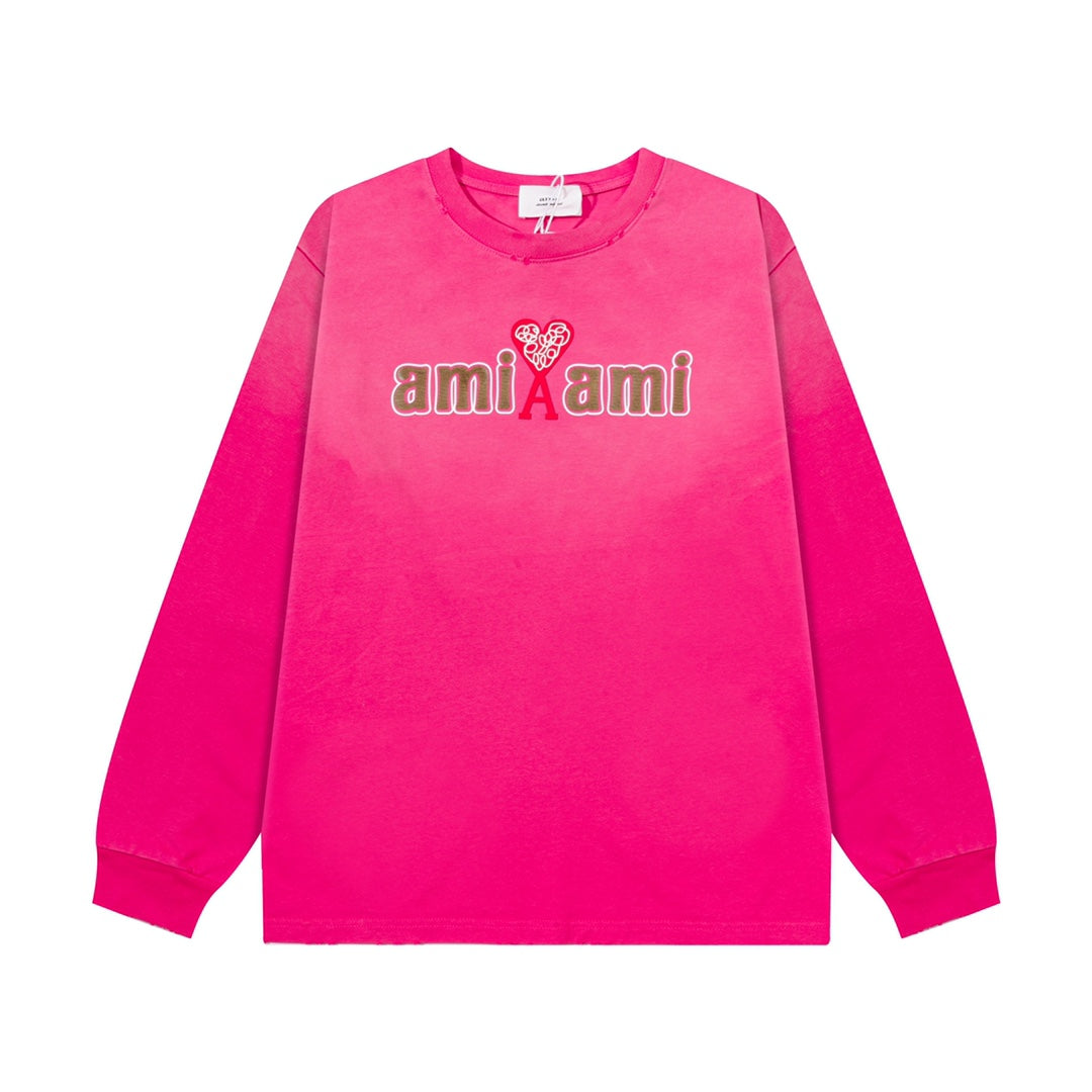 AMI PARIS ハート ロゴ コットン  長袖 Tシャツ★人気★