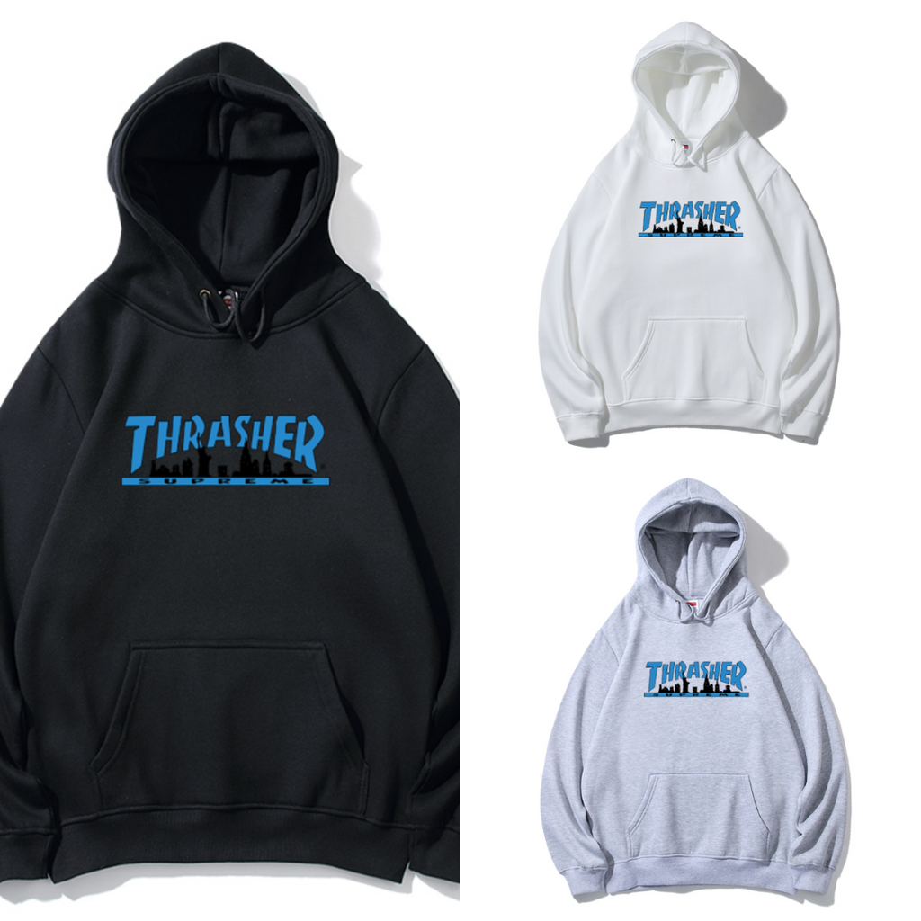 Supreme THRASHER ブルーロゴ スウェットパーカー