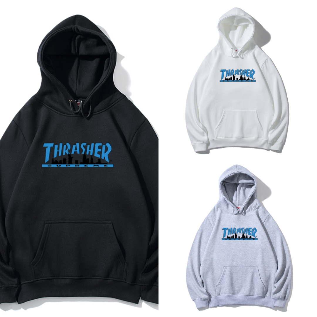 Supreme THRASHER ブルーロゴ スウェットパーカー