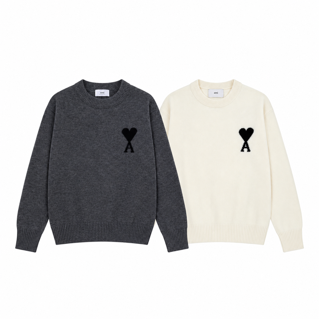 AMI PARIS De Coeur Crew Neck Sweater ハートロゴ ニット セーター