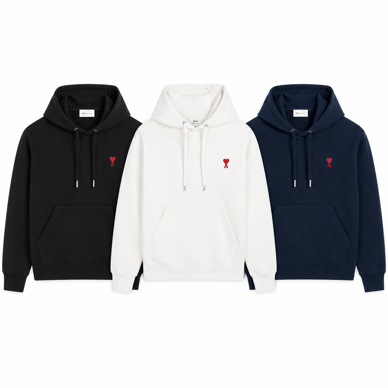 Ami Paris アミ パリスハート ドローストリング  ロゴ パーカー  Ami de Coeur フーディ