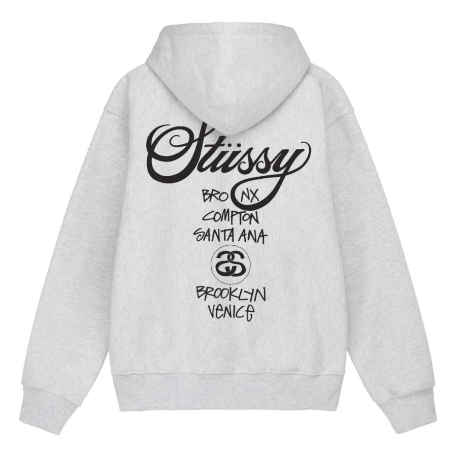 STUSSY ワールドトラベル ジッパーハット [ホワイト]